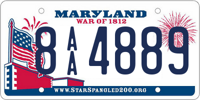 MD license plate 8AA4889