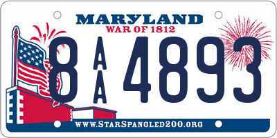 MD license plate 8AA4893