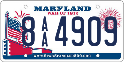 MD license plate 8AA4909