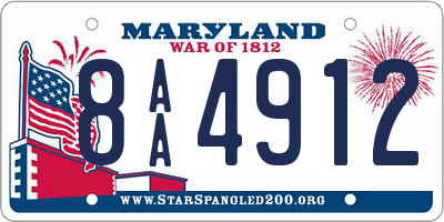 MD license plate 8AA4912