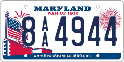 MD license plate 8AA4944