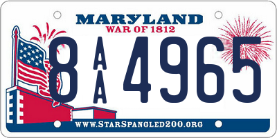 MD license plate 8AA4965