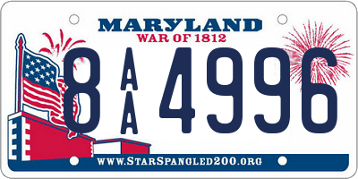 MD license plate 8AA4996