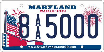 MD license plate 8AA5000