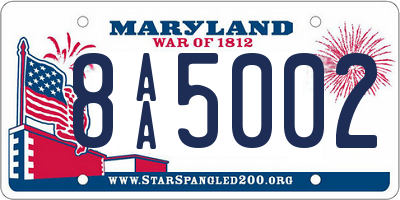 MD license plate 8AA5002