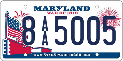 MD license plate 8AA5005