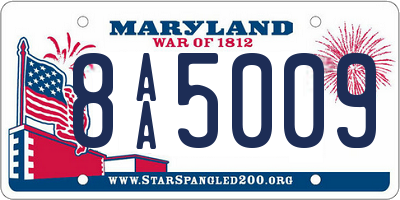 MD license plate 8AA5009