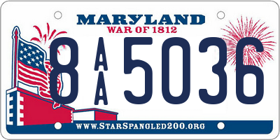 MD license plate 8AA5036
