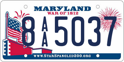 MD license plate 8AA5037