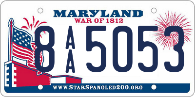 MD license plate 8AA5053