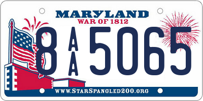 MD license plate 8AA5065