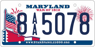 MD license plate 8AA5078