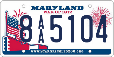 MD license plate 8AA5104