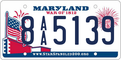 MD license plate 8AA5139