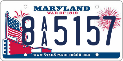 MD license plate 8AA5157