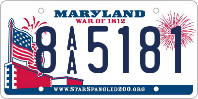 MD license plate 8AA5181