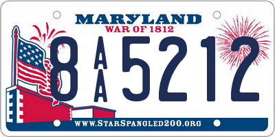 MD license plate 8AA5212