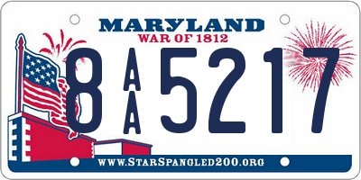 MD license plate 8AA5217