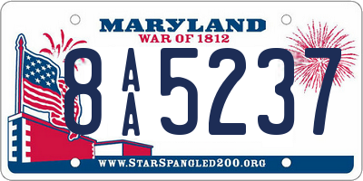 MD license plate 8AA5237