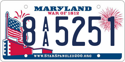 MD license plate 8AA5251