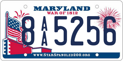 MD license plate 8AA5256