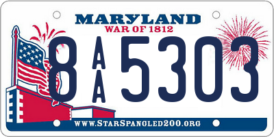 MD license plate 8AA5303