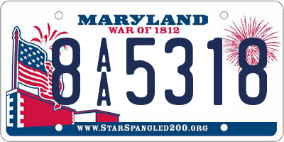 MD license plate 8AA5318