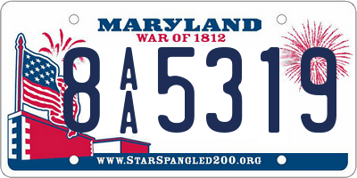 MD license plate 8AA5319