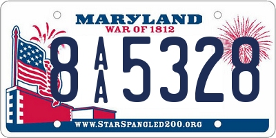 MD license plate 8AA5328