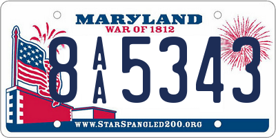 MD license plate 8AA5343
