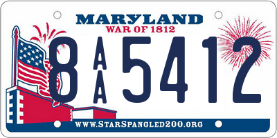 MD license plate 8AA5412