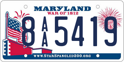 MD license plate 8AA5419