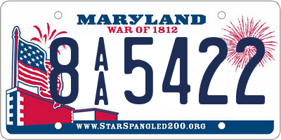 MD license plate 8AA5422