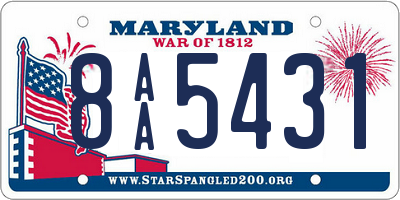 MD license plate 8AA5431