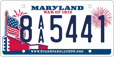 MD license plate 8AA5441