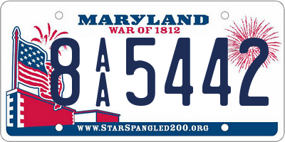 MD license plate 8AA5442