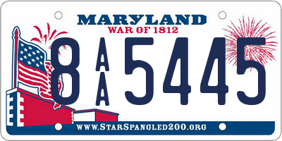 MD license plate 8AA5445