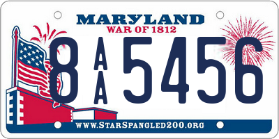 MD license plate 8AA5456