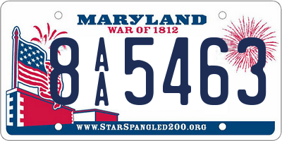 MD license plate 8AA5463