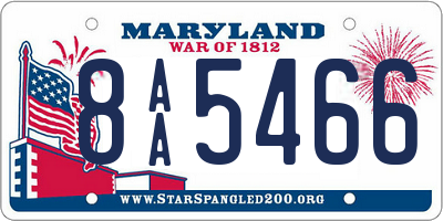MD license plate 8AA5466