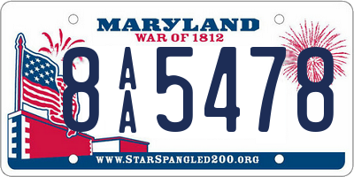 MD license plate 8AA5478