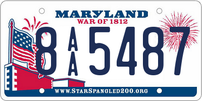 MD license plate 8AA5487