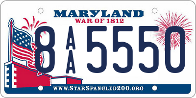 MD license plate 8AA5550