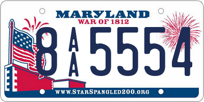 MD license plate 8AA5554