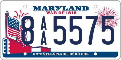 MD license plate 8AA5575