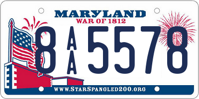 MD license plate 8AA5578