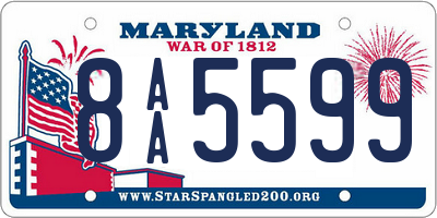 MD license plate 8AA5599