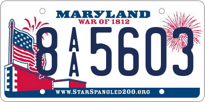 MD license plate 8AA5603