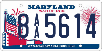 MD license plate 8AA5614