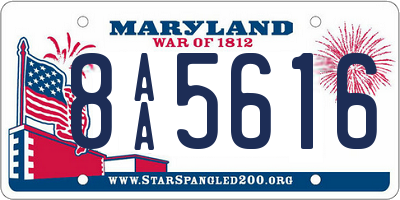 MD license plate 8AA5616